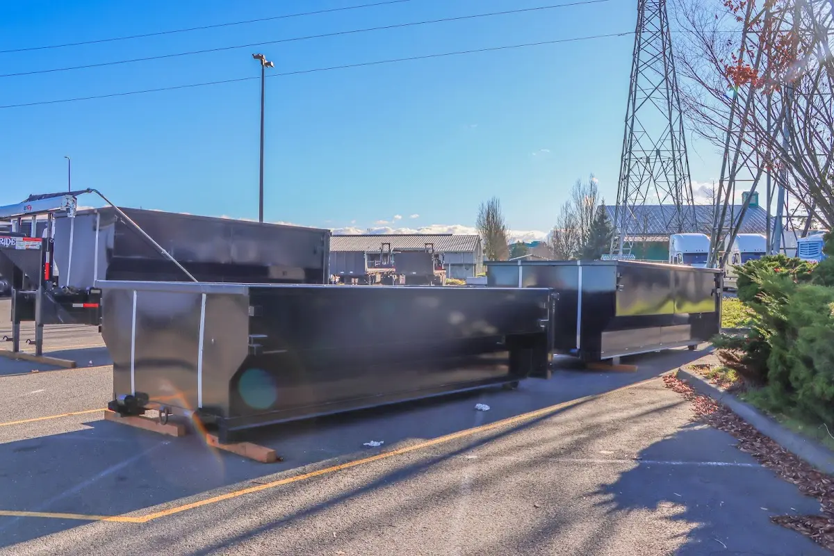 Roll-off dumpster ready for waste disposal at job site for Commercial Dumpster Rental in Lake Charles